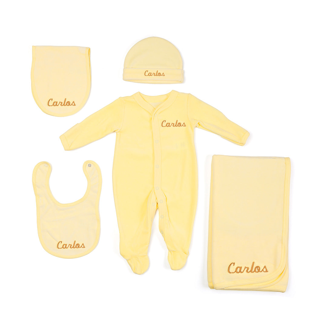 Set de Bienvenida Personalizado Capullos de Bebezone Amarillo