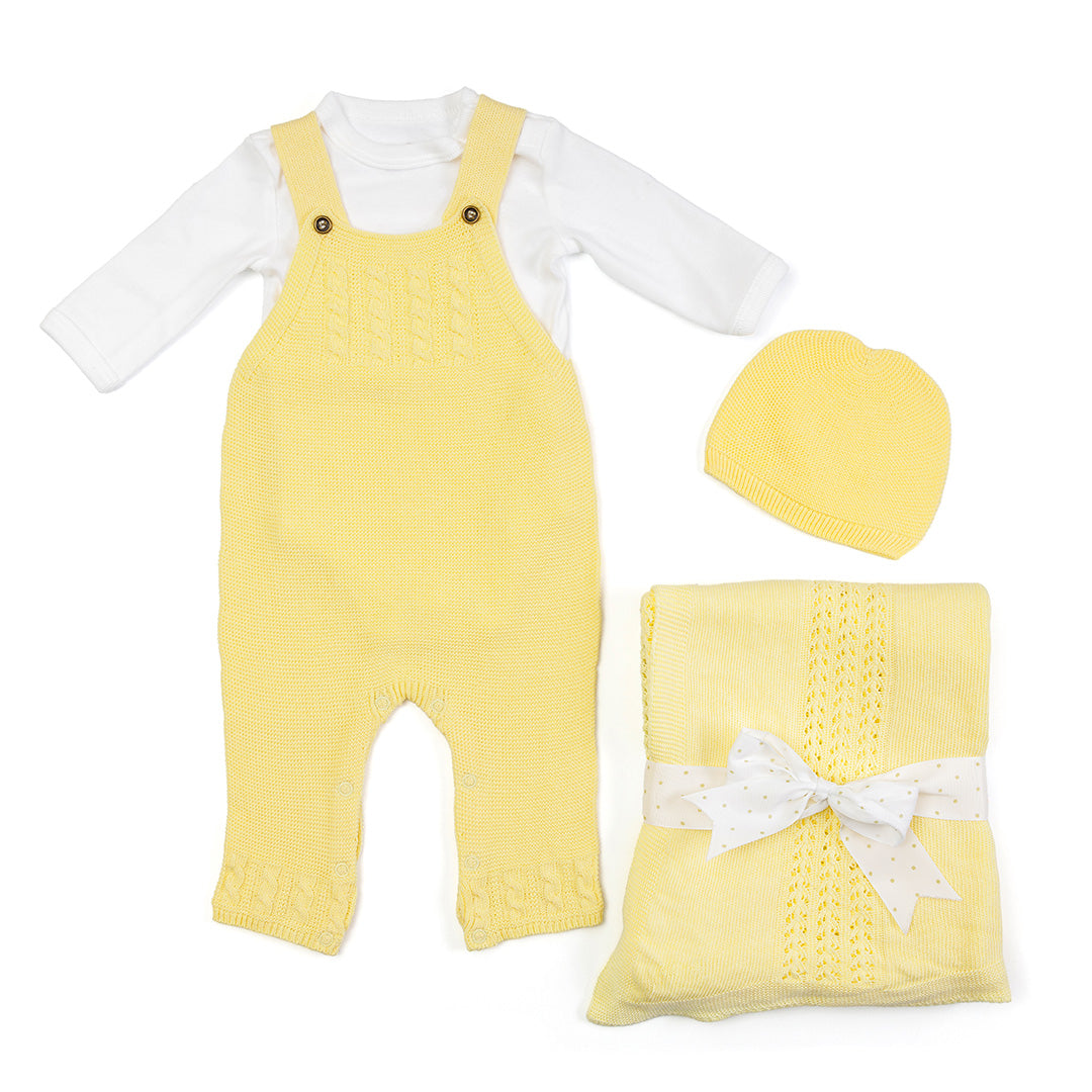 Set de Bienvenida Personalizado Capullos de Bebezone Tejido Amarillo
