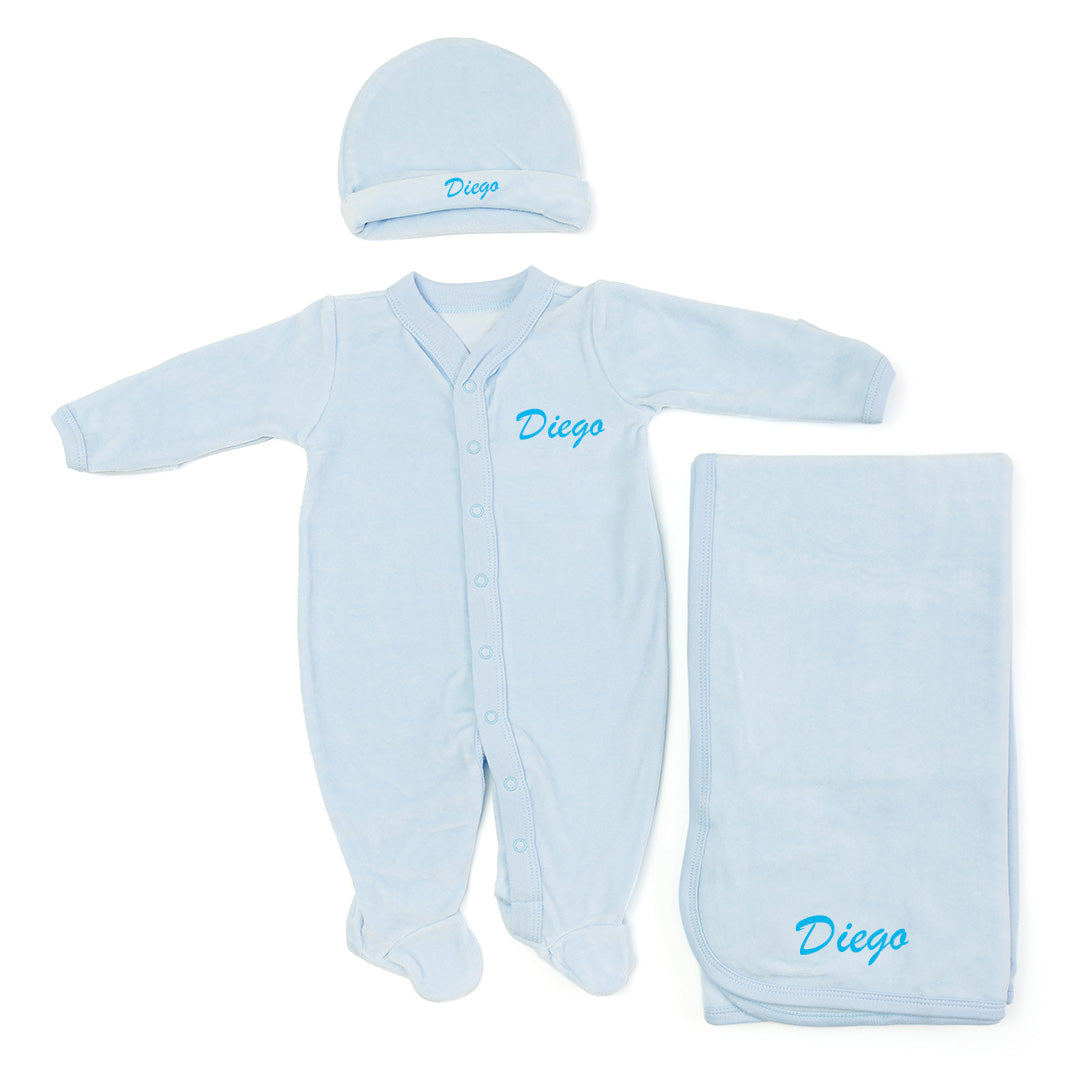 Set de Bienvenida Personalizado Capullos de Bebezone Azul