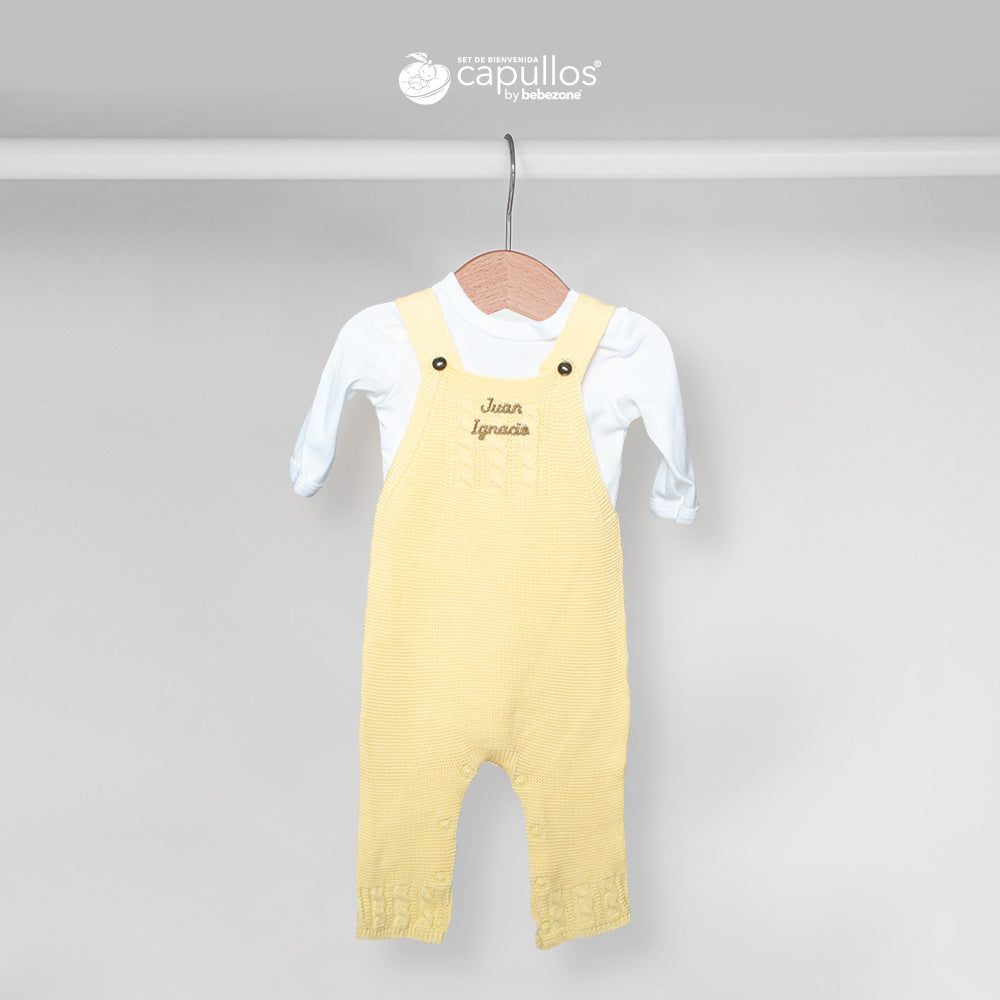 Overol Amarillo de Tejido con Bodie Blanco