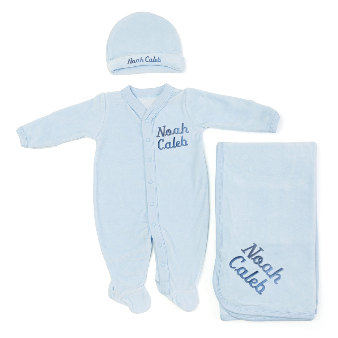 Set de Bienvenida Personalizado Capullos Azul