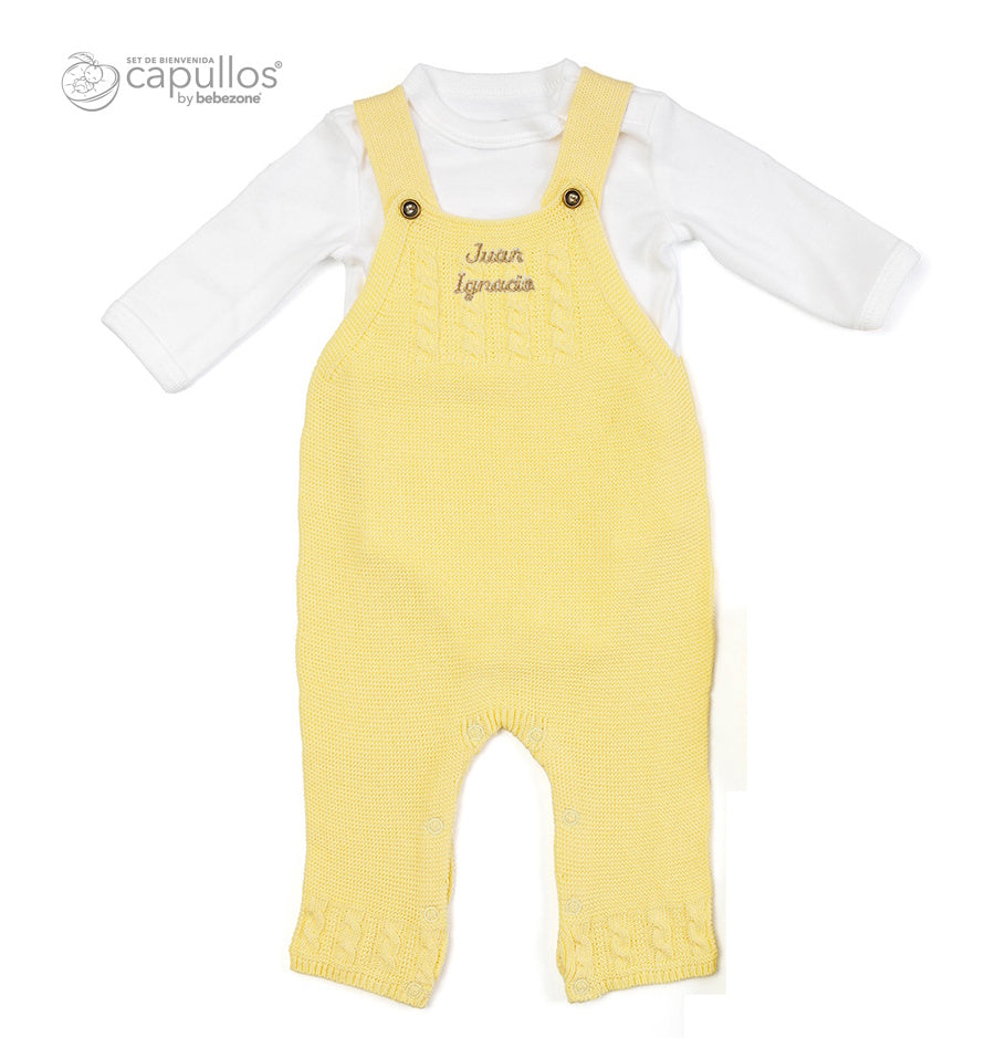Overol Amarillo de Tejido con Bodie Blanco