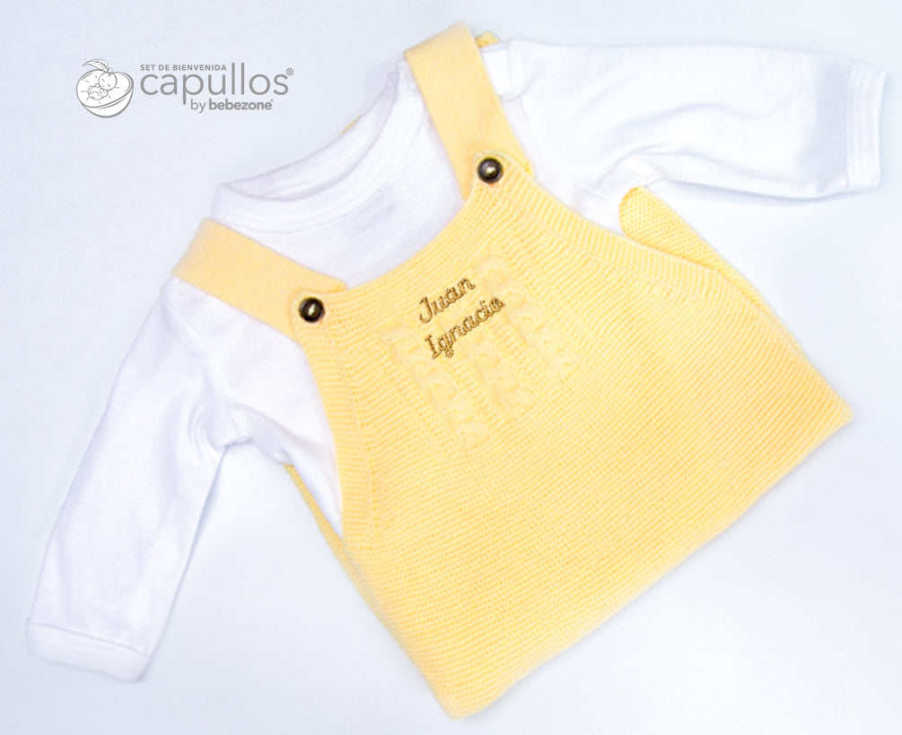Overol Amarillo de Tejido con Bodie Blanco