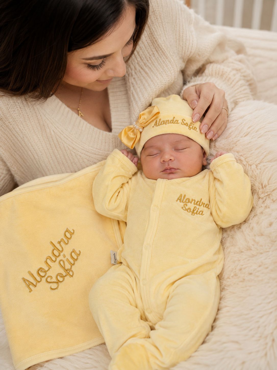 Set de Bienvenida Personalizado Capullos Amarillo (Copia)