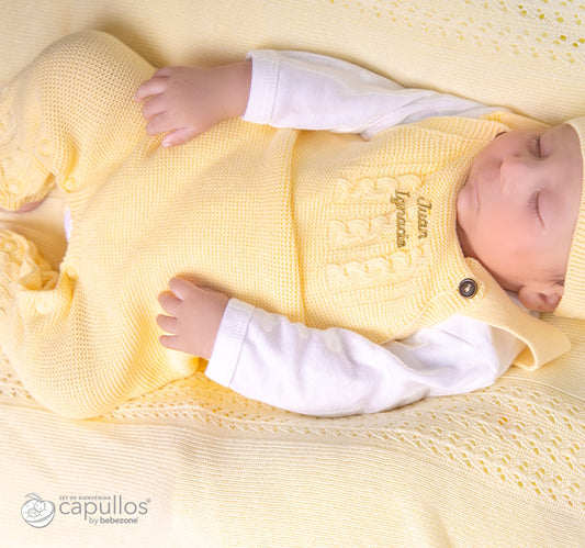 Overol Amarillo de Tejido con Bodie Blanco