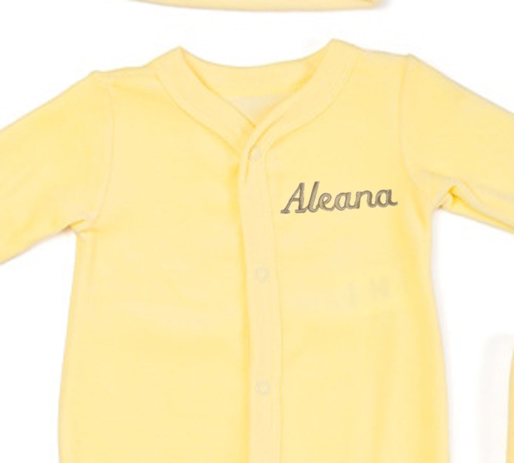 Set de Bienvenida Personalizado Capullos Amarillo de Niña