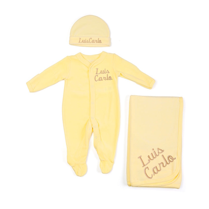 Set de Bienvenida Personalizado Capullos Amarillo Niño